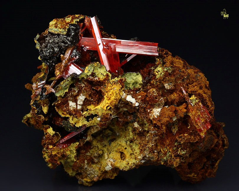 gem CROCOITE, LIMONITE, GOETHITE