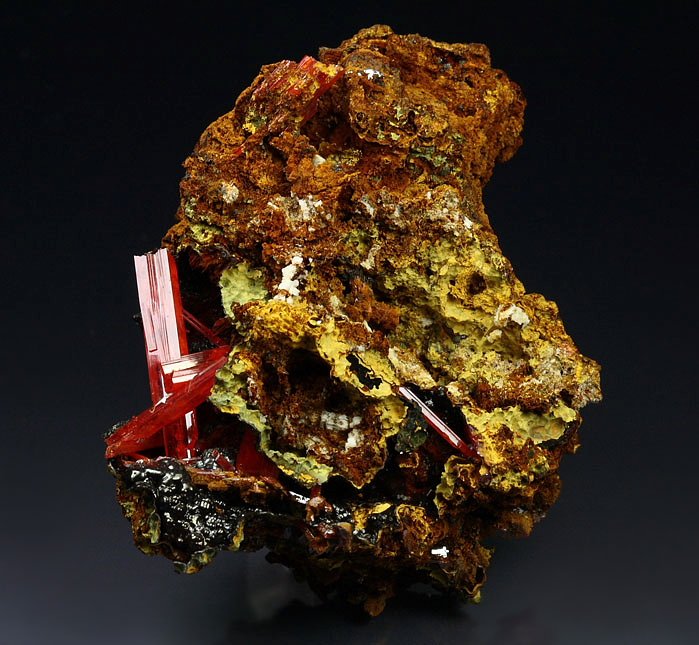 gem CROCOITE, LIMONITE, GOETHITE