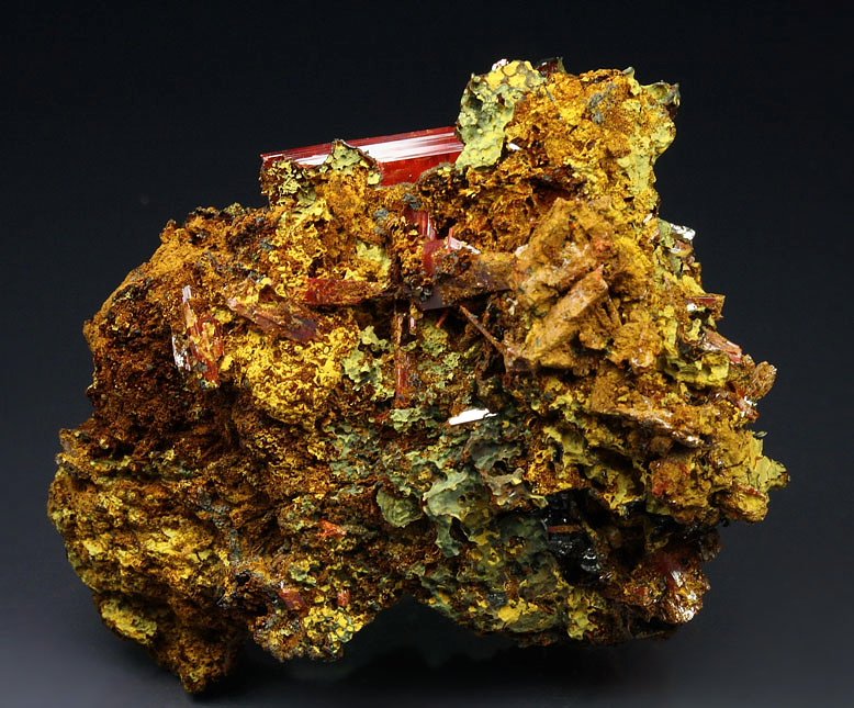 gem CROCOITE, LIMONITE, GOETHITE