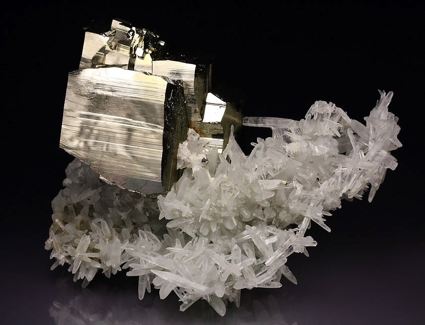 PYRITE, bi-terminated QUARTZ - floater