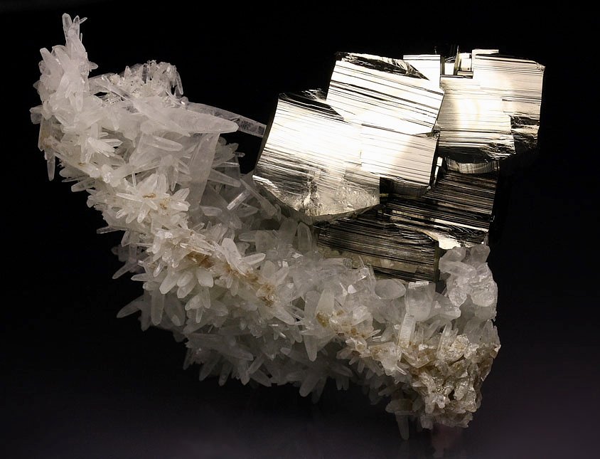 PYRITE, bi-terminated QUARTZ - floater