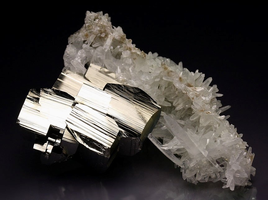 PYRITE, bi-terminated QUARTZ - floater