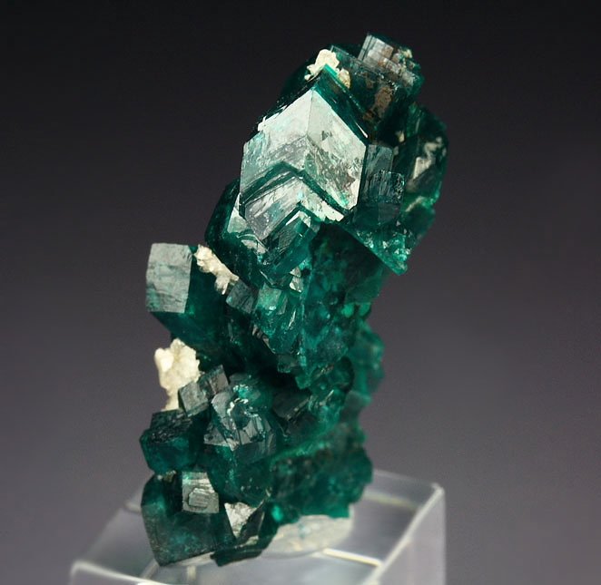 gem DIOPTASE, QUARTZ