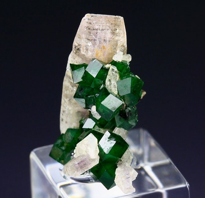 gem GARNET var. GROSSULAR var. CHROMIAN, HEAZLEWOODITE, DIOPSIDE