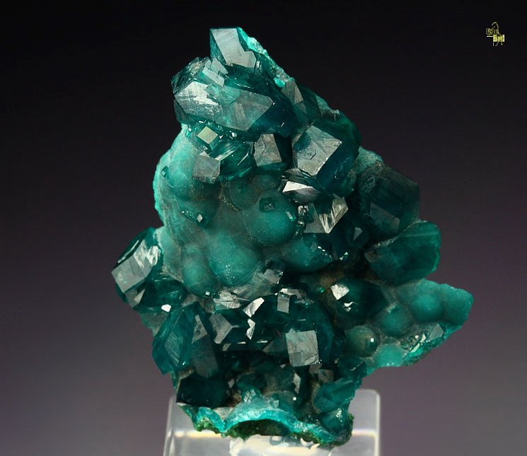 bi-terminated DIOPTASE, MALACHITE