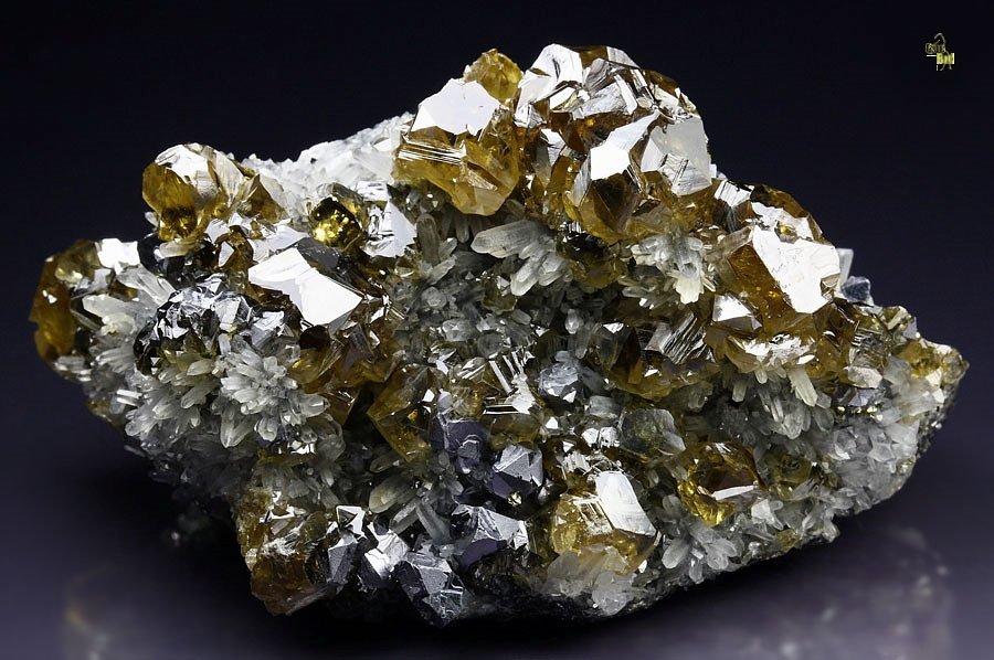 gem SPHALERITE var. CLEIOPHANE, GALENA, QUARTZ