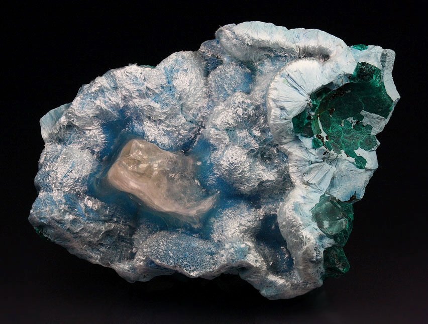 PLANCHEITE, DIOPTASE, CALCITE