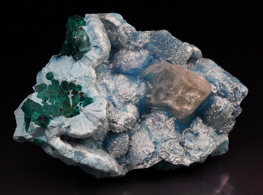 PLANCHEITE, DIOPTASE, CALCITE