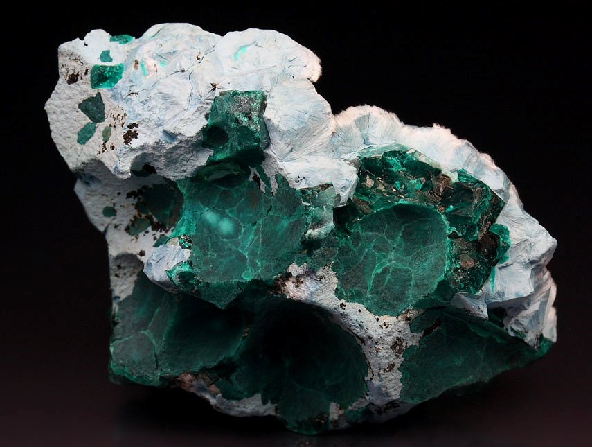 PLANCHEITE, DIOPTASE, CALCITE