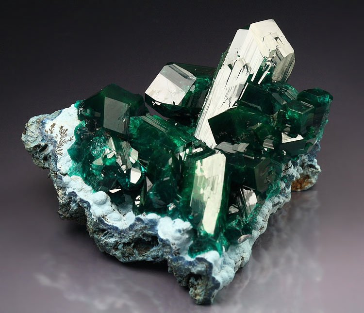 gem DIOPTASE, PLANCHEITE