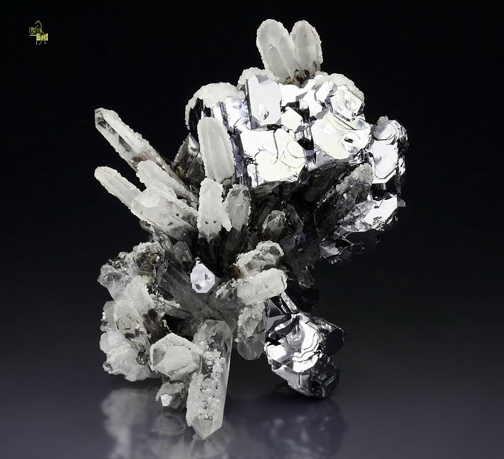 GALENA, QUARTZ with SPHALERITE inclusions, CALCITE