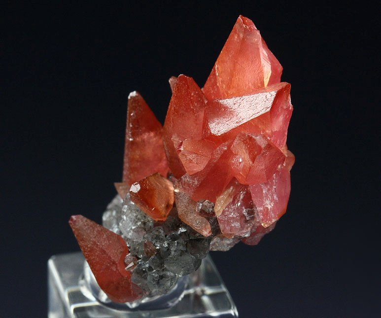 gem RHODOCHROSITE, FLUORITE