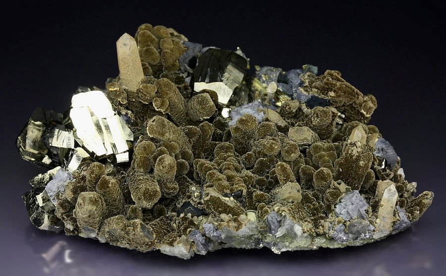 CLINOCHLORE, PYRITE, QUARTZ, GALENA