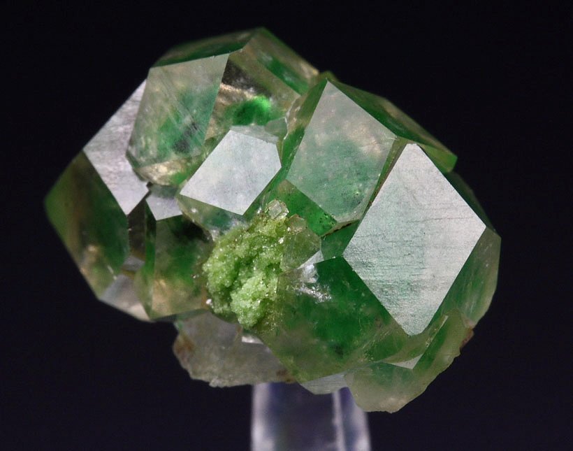 gem GARNET var. GROSSULAR  with GREEN CHROMIAN PHANTOMS, DIOPSIDE