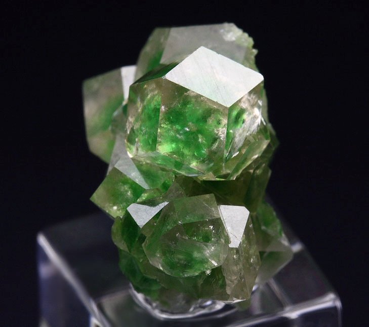 gem GARNET var. GROSSULAR with GREEN CHROMIAN PHANTOMS