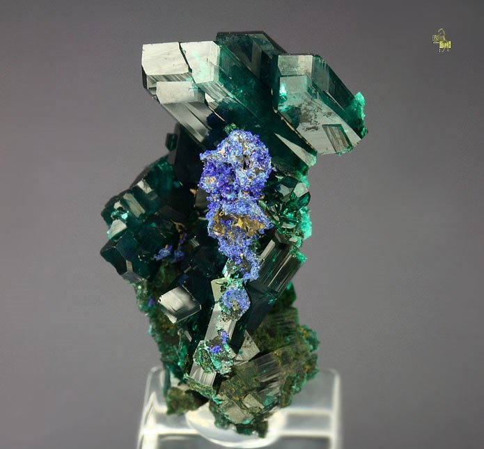 gem DIOPTASE, AZURITE