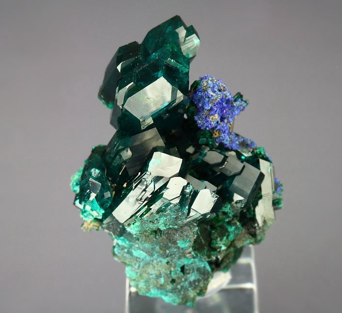 gem DIOPTASE, AZURITE