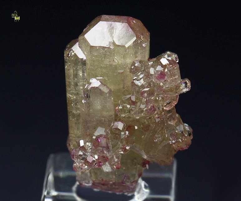 gem VESUVIANITE with RASPBERRY CAPS