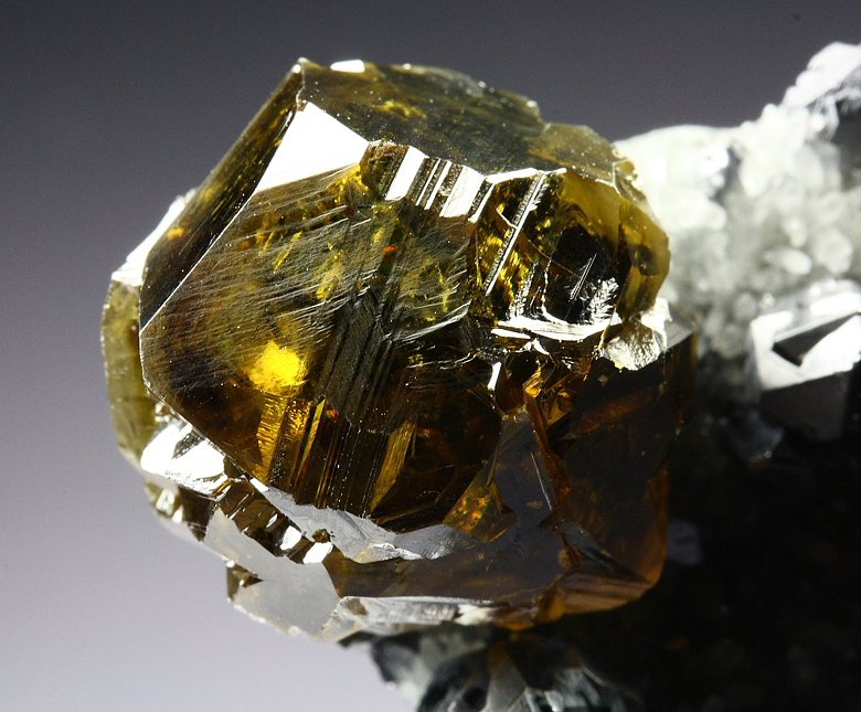 gem SPHALERITE var. CLEIOPHANE,  GALENA twinned ,  QUARTZ