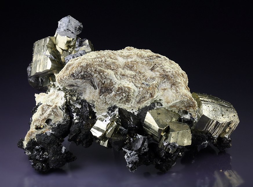 PYRITE, CALCITE, SPHALERITE, GALENA