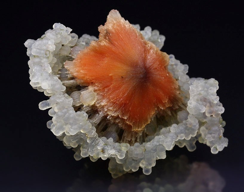 orange SCOLECITE, CHALCEDONY