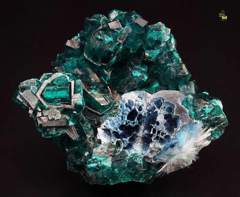 PLANCHEITE, gemmy DIOPTASE