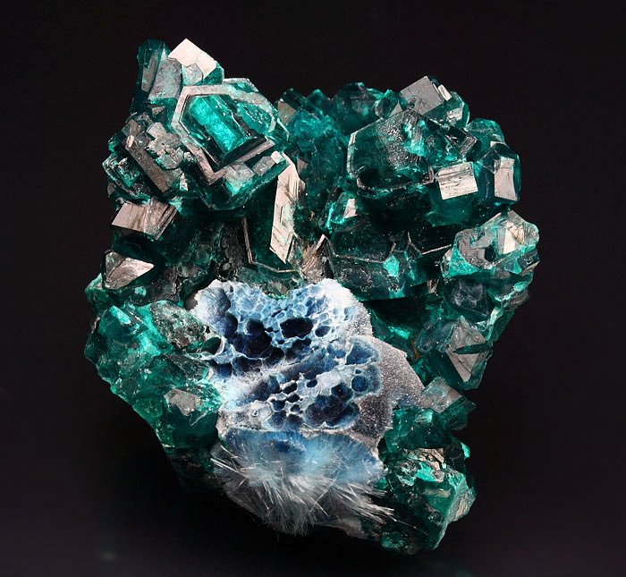 PLANCHEITE, gemmy DIOPTASE