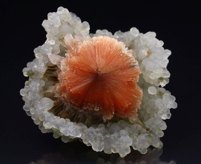 orange SCOLECITE, CHALCEDONY