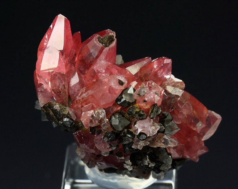 gem RHODOCHROSITE, QUARTZ