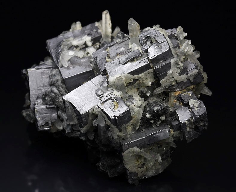 bended GALENA, QUARTZ, SPHALERITE