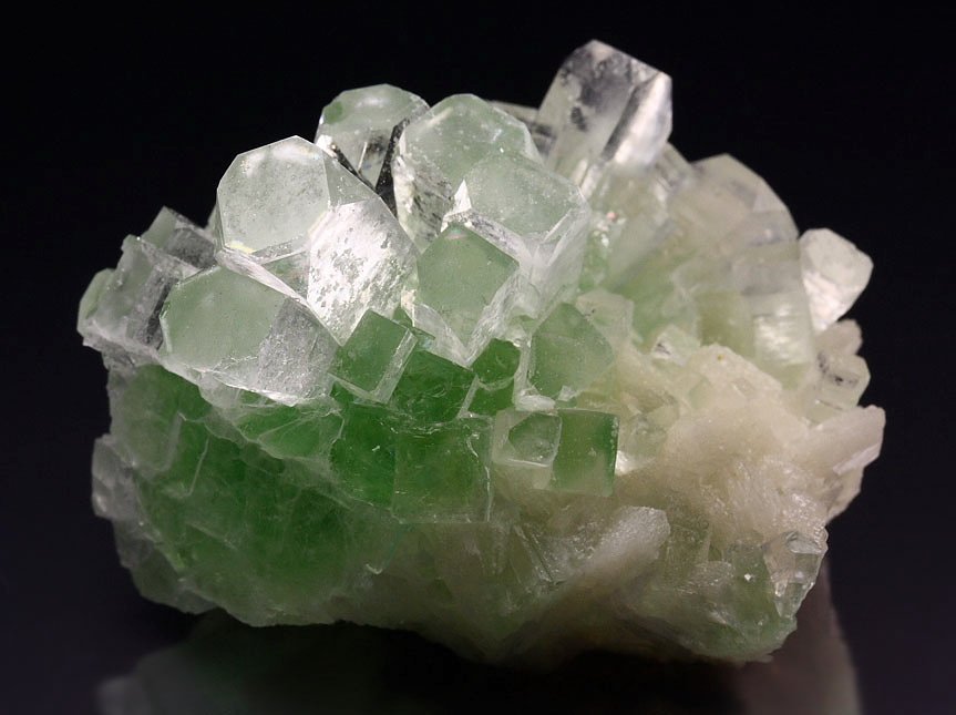 FLUORAPOPHYLLITE-(K) disco ball, STILBITE