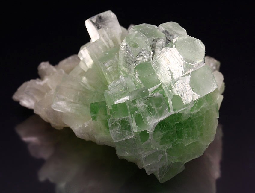 FLUORAPOPHYLLITE-(K) disco ball, STILBITE