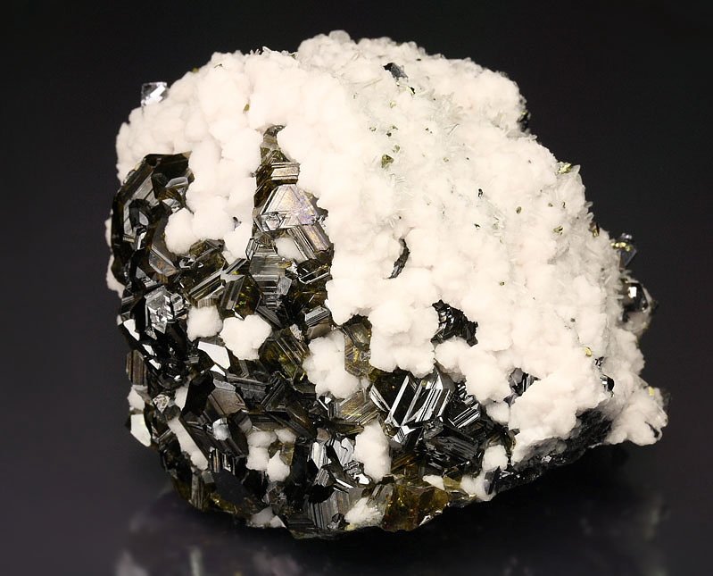 gem SPHALERITE var. CLEIOPHANE, CALCITE, GALENA, CHALCOPYRITE, QUARTZ