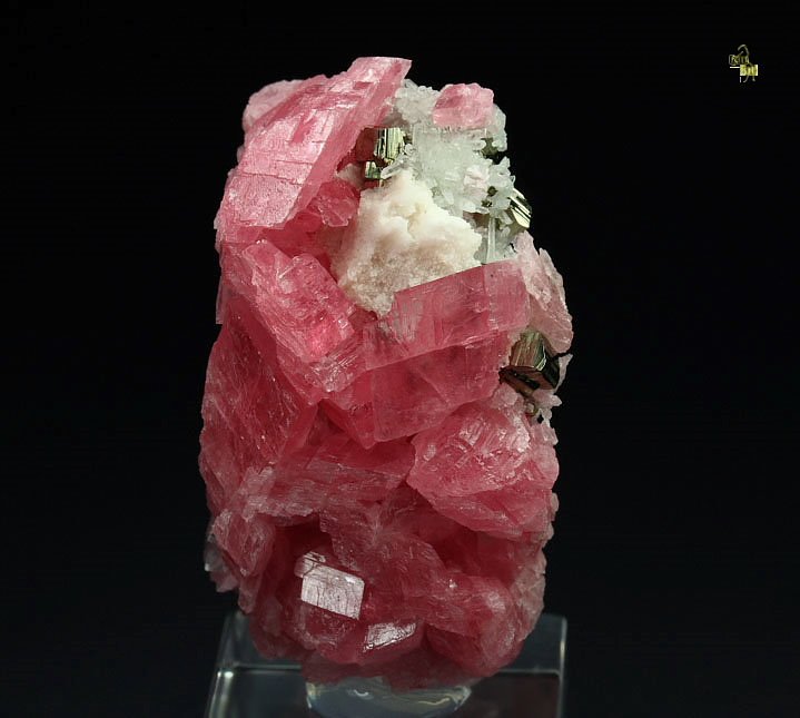 gem RHODOCHROSITE, PYRITE, QUARTZ, CALCITE