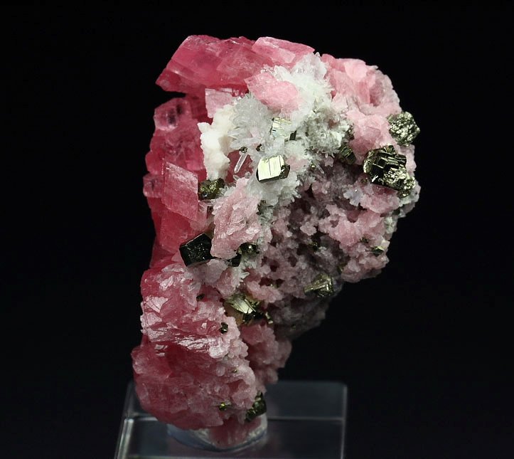 gem RHODOCHROSITE, PYRITE, QUARTZ, CALCITE