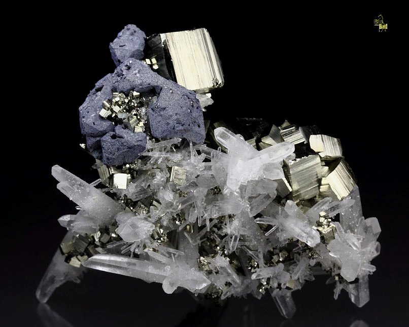 floater - PYRITE, GALENA, bi-terminated QUARTZ