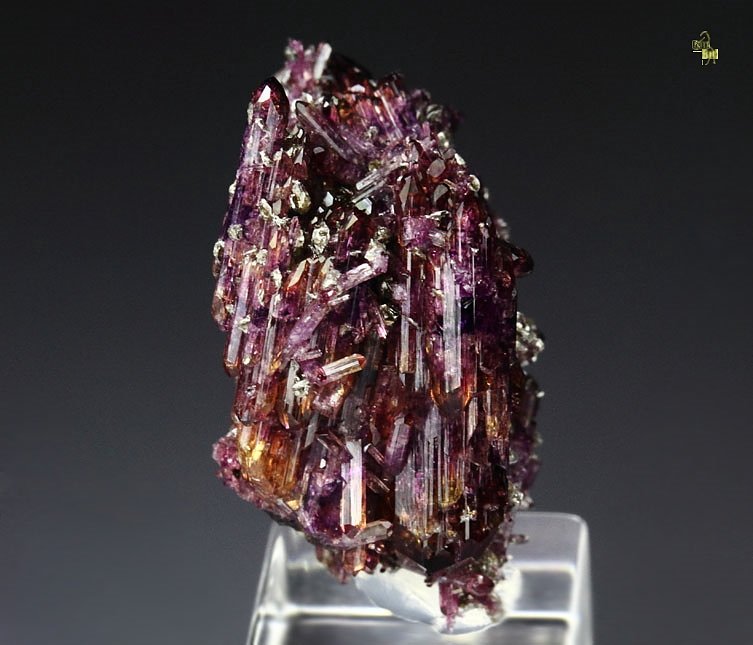 VESUVIANITE var. MANGANOAN bi-terminated, CLINOCHLORE