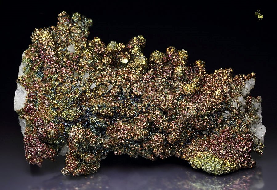 new find - iridescent PYRITE, QUARTZ, CALCITE