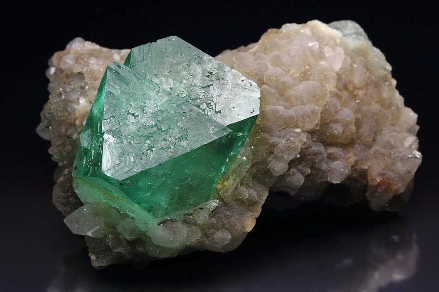 FLUORITE octahedrons, QUARTZ