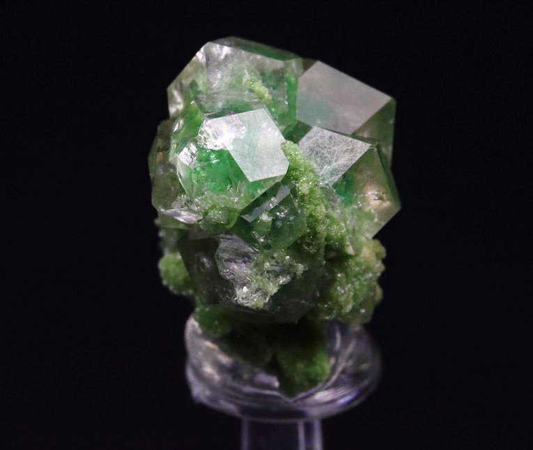 gem GARNET var. GROSSULAR with GREEN CHROMIAN PHANTOMS, DIOPSIDE