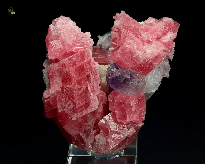 gemmy RHODOCHROSITE, FLUORITE