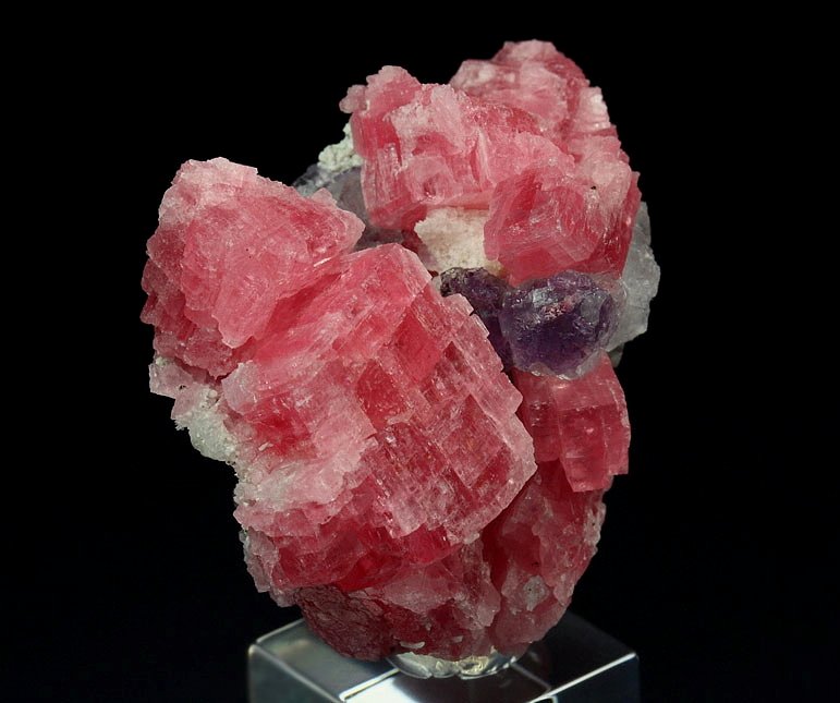 gemmy RHODOCHROSITE, FLUORITE