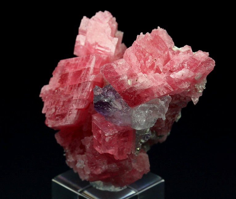 gemmy RHODOCHROSITE, FLUORITE