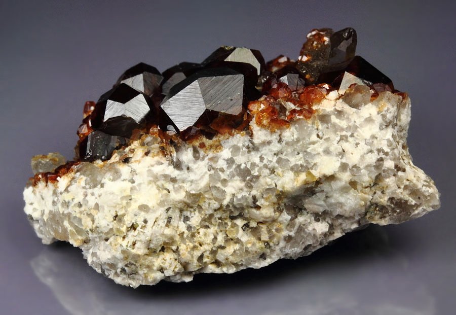 gemmy GARNET var. SPESSARTINE, QUARTZ