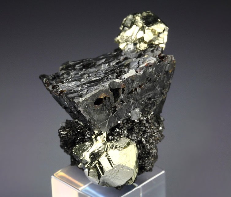 SPHALERITE tetrahedron, PYRITE