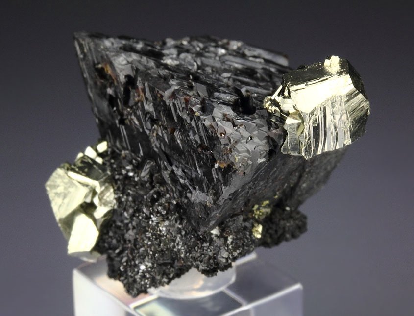 SPHALERITE tetrahedron, PYRITE