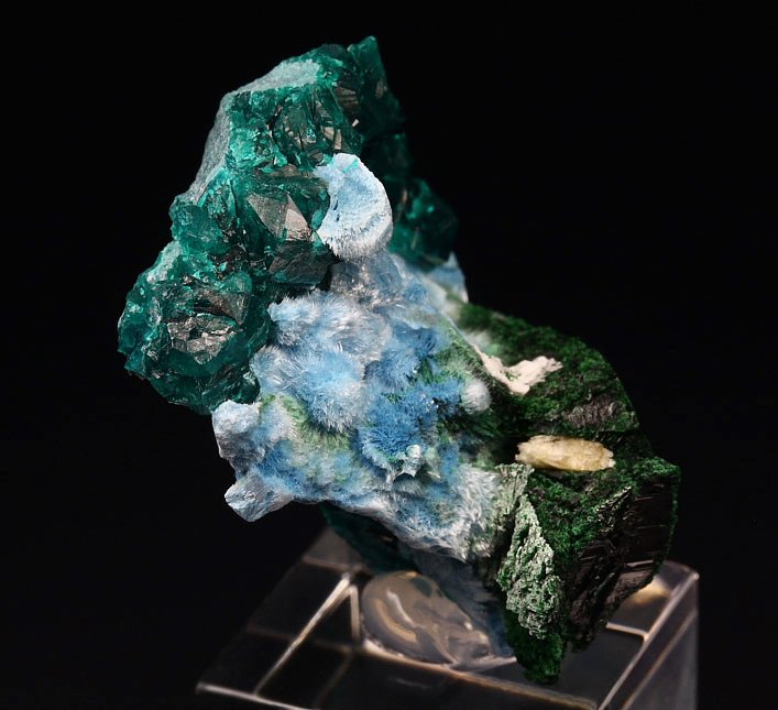 PLANCHEITE, DIOPTASE, MALACHITE 