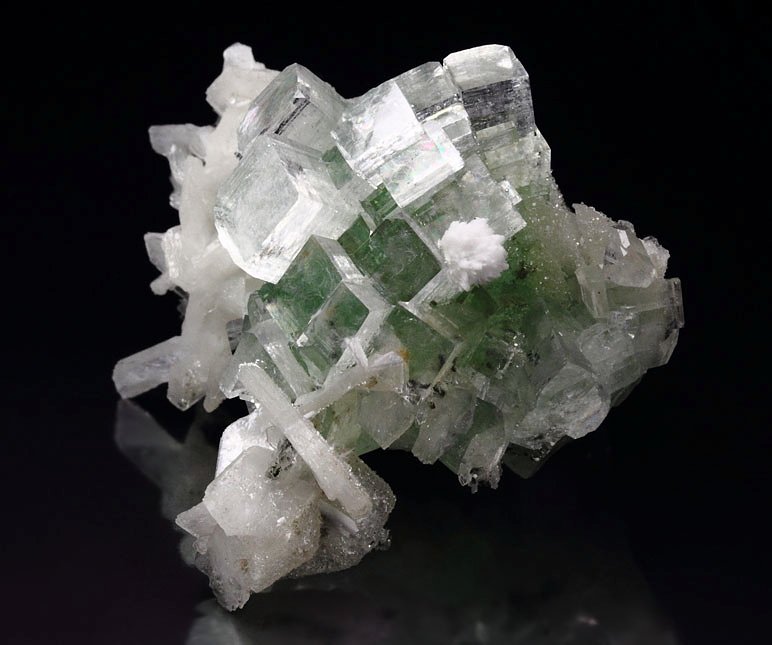 FLUORAPOPHYLLITE-(K) disco ball, STILBITE, MORDENITE 