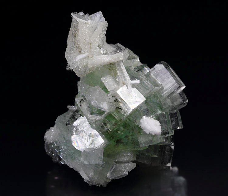 FLUORAPOPHYLLITE-(K) disco ball, STILBITE, MORDENITE 