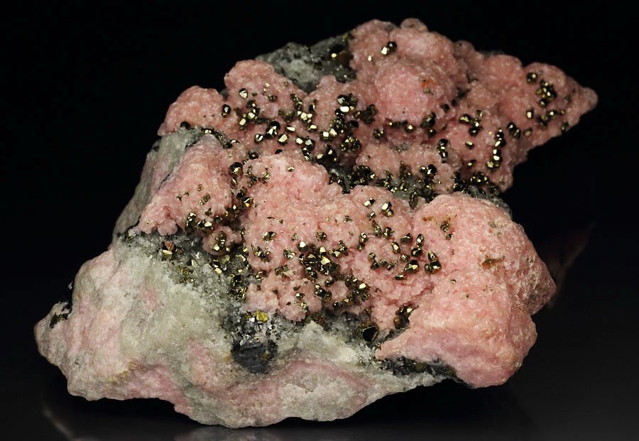 RHODOCHROSITE, PYRITE, QUARTZ